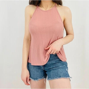 free people intimately dusty rose racerback flowy ribbed tank top boho size xs